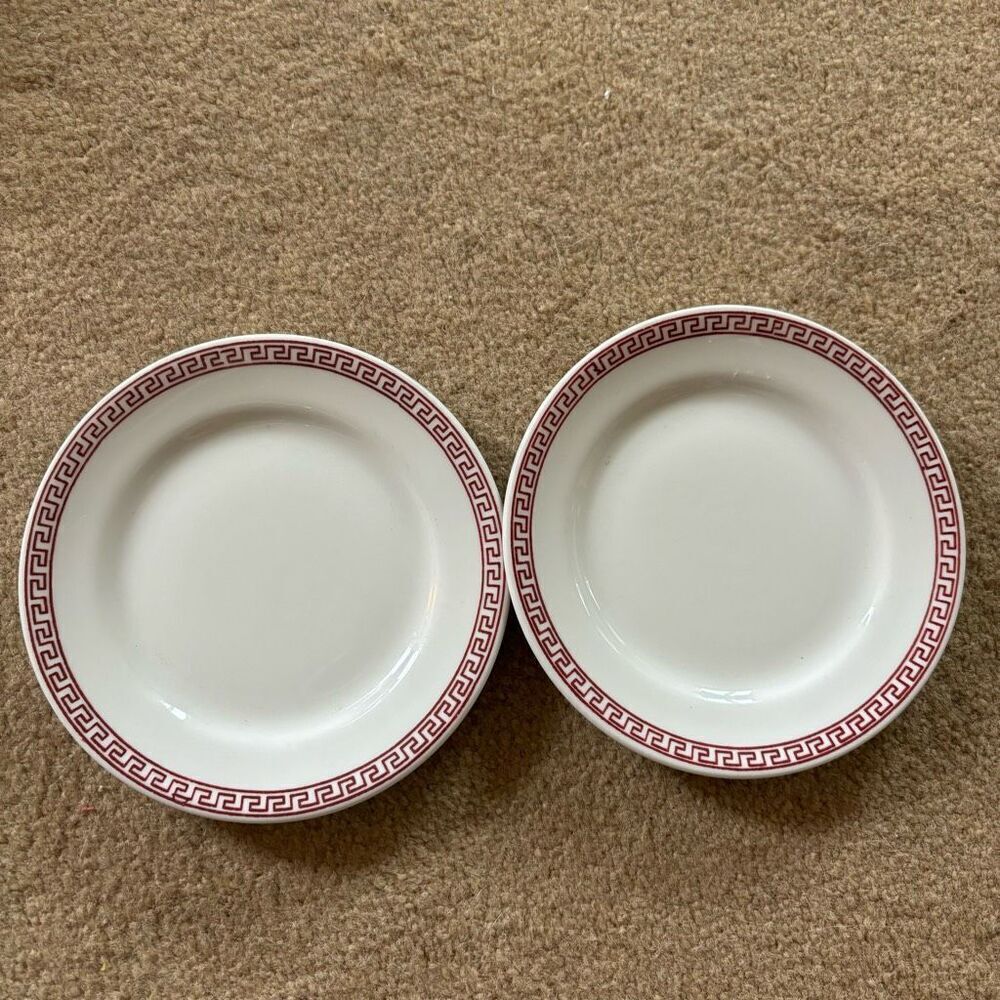 2 Jackson China Greek Key 6 1/4” Plates